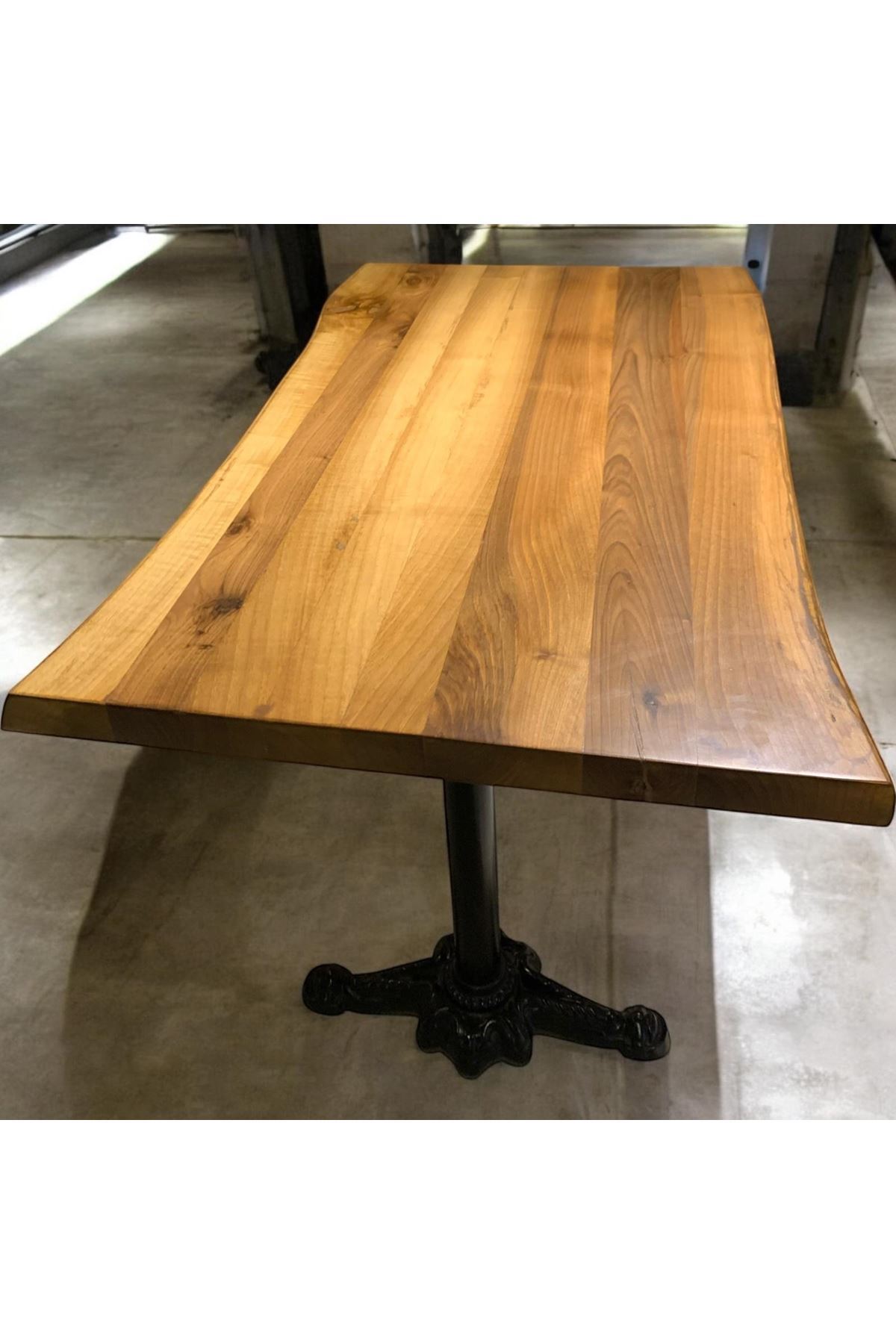 CAFE MASA Ahşap Kütük Masa ASLAN AYAK 200x100