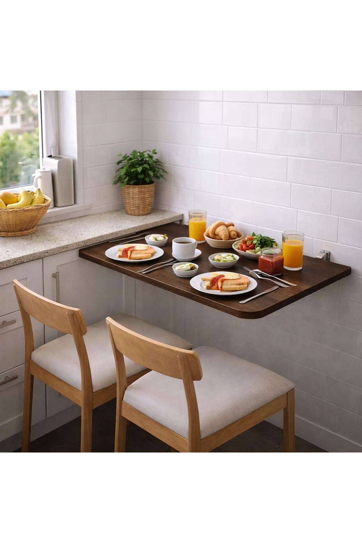 Açılır Kapanır Çalışma Masası Mutfak Masası Katlanır Duvar Masası BAROK 45x60