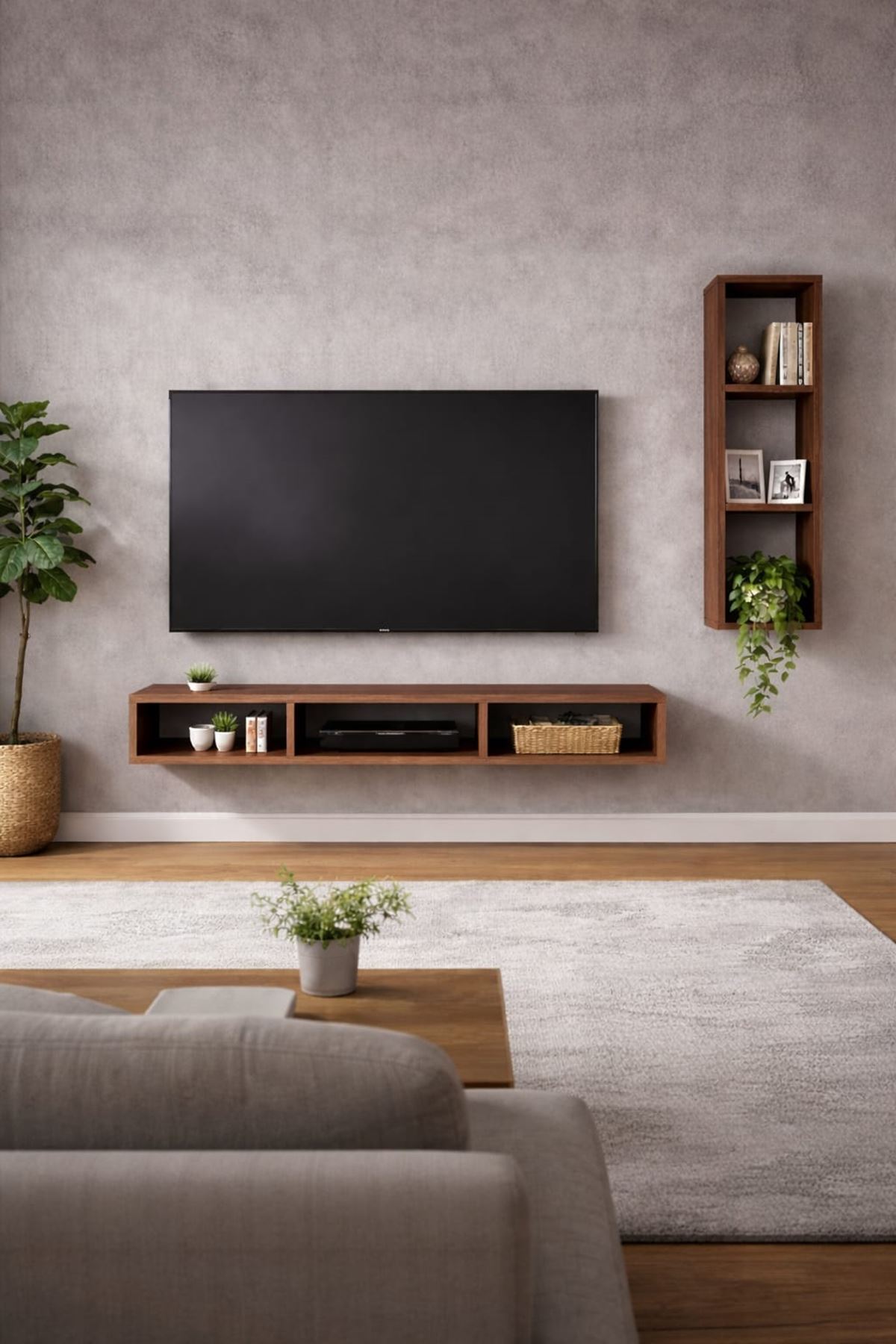 Dekoratif Duvar Rafı - Tv Ünitesi 2 Parçalı Barok 150x90