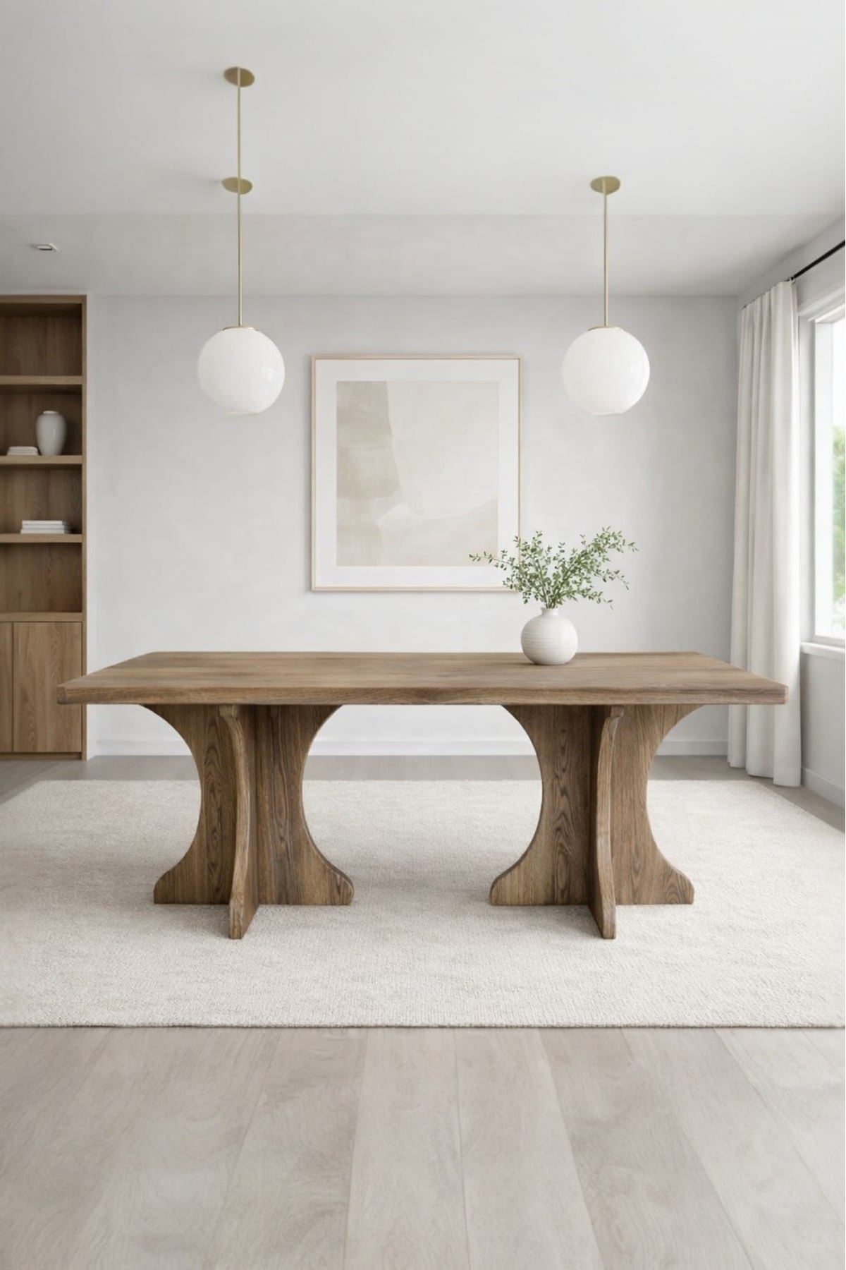 Dikdörtgen Salon Yemek Masası Kemer Ayak - 36mm Kalın Kenarlı 180x90-Afrika Ceviz
