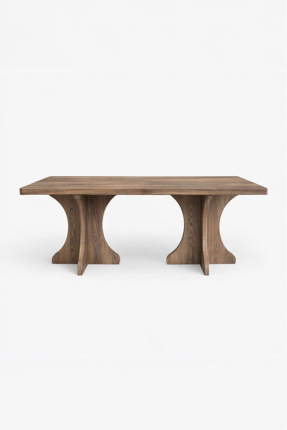 Dikdörtgen Salon Yemek Masası Kemer Ayak - 36mm Kalın Kenarlı 180x90-Afrika Ceviz