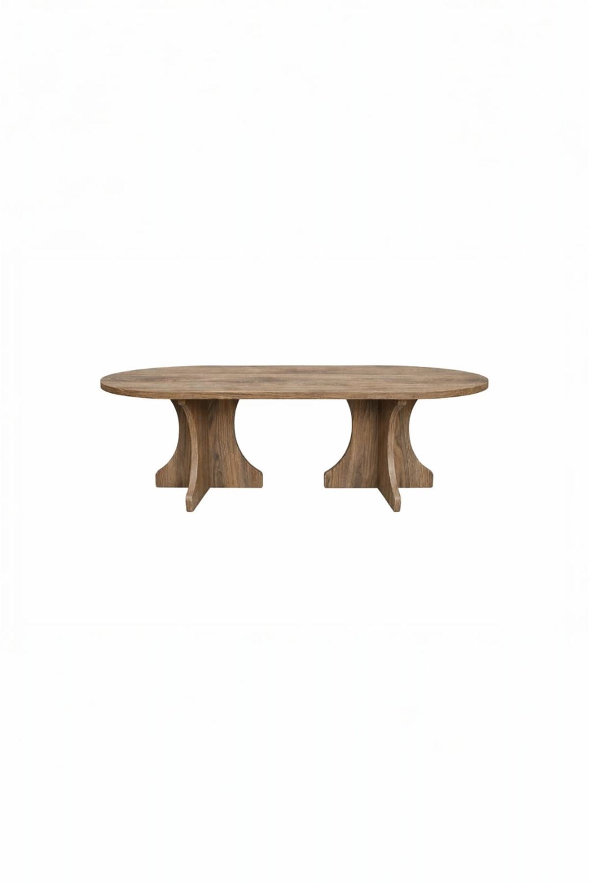 Oval Salon Yemek Masası Kemer Ayak 36mm Kalın Kenarlı -180x90-Afrika Ceviz