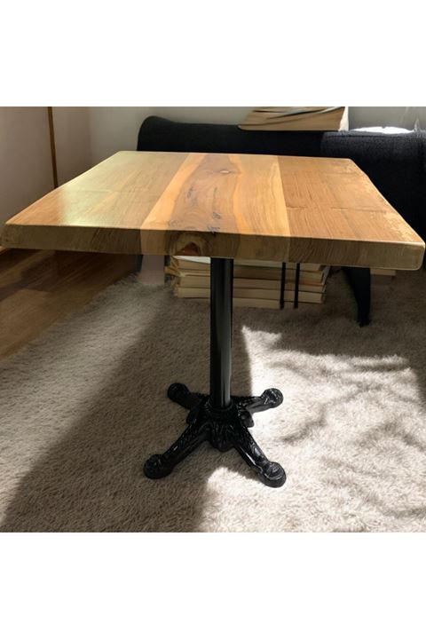 CAFE MASA Ahşap Kütük Masa ASLAN AYAK KARE 80x80