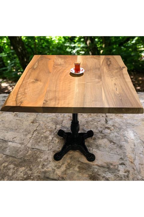 CAFE MASA Ahşap Kütük Masa ASLAN AYAK KARE 70x70