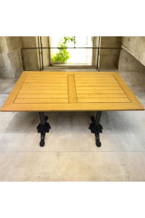 CAFE MASA BAMBU ahşap yemek masası 120 X 70 ASLAN AYAK