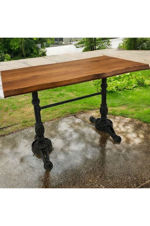 CAFE MASA KÖKNAR Kütük Masa CEVİZ ASLAN AYAK 140x70
