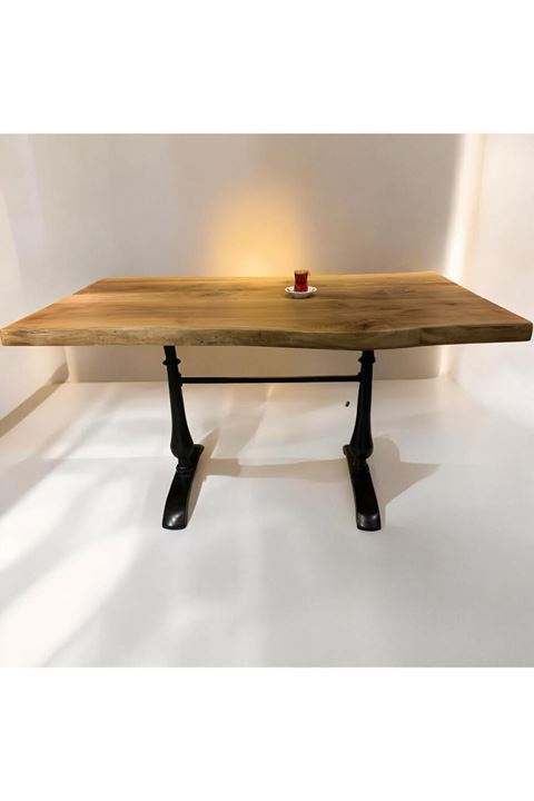 CAFE MASA Ahşap Kütük Masa DAMLA AYAK 140x70