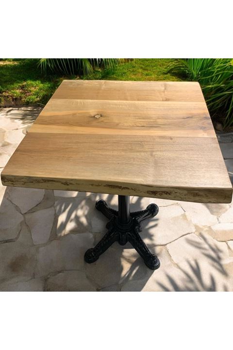 CAFE MASA Ahşap Kütük Masa ASLAN AYAK KARE 80x80