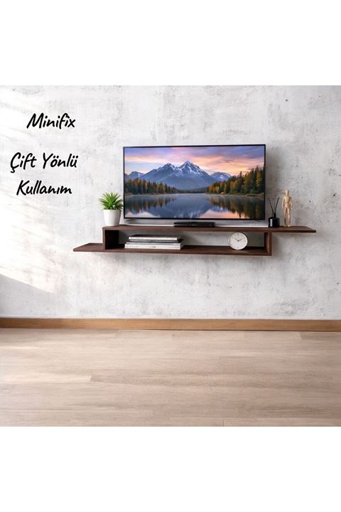 Dekoratif Raflı Duvar Tv Ünitesi  Z Raf Barok 150