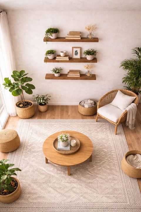 30 mm 3'lü Uçan Duvar Rafı Set Gizli Raf- Barok 15x50