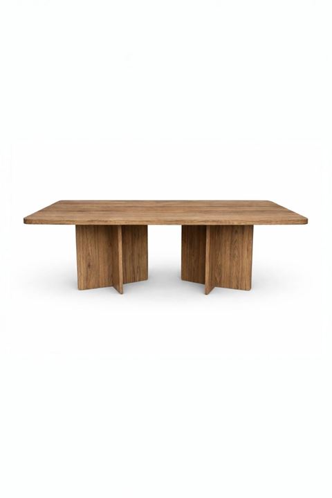 Dikdörtgen Salon Yemek Masası Kare Ayak 36mm Kalın Kenarlı 160x90-Afrika Ceviz