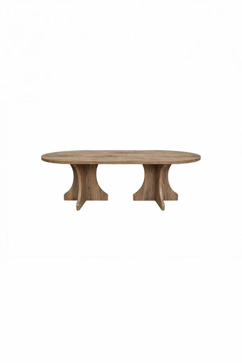 Oval Salon Yemek Masası Kemer Ayak 36mm Kalın Kenarlı -180x90-Afrika Ceviz