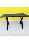 CAFE MASA SİYAH KÖKNAR Kütük Masa X AYAK SİYAH 120x70