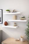 3'lü Uçan Duvar Rafı Set Gizli Raf- Beyaz 15x50