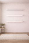 30 mm 3'lü Uçan Duvar Rafı Set Gizli Raf- Beyaz 15x50
