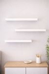 3'lü Uçan Duvar Rafı Set Gizli Raf- Beyaz 15x40