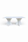 Dikdörtgen Salon Yemek Masası Kemer Ayak - 36mm Kalın Kenarlı 180x90-Beyaz