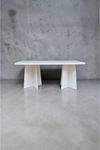 Dikdörtgen Salon Yemek Masası Mantar Ayak - 36mm Kalın Kenarlı 180x90-Beyaz