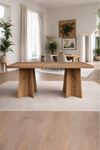 Dikdörtgen Salon Yemek Masası Mantar Ayak - 36mm Kalın Kenarlı 180x90-Afrika Ceviz
