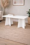 Dikdörtgen Salon Yemek Masası Mantar Ayak - 36mm Kalın Kenarlı 160x90-Beyaz