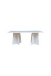 Dikdörtgen Salon Yemek Masası Mantar Ayak - 36mm Kalın Kenarlı 160x90-Beyaz