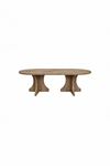Oval Salon Yemek Masası Kemer Ayak 36mm Kalın Kenarlı -180x90-Afrika Ceviz