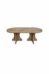 Oval Salon Yemek Masası Kemer Ayak 36mm Kalın Kenarlı -180x90-Afrika Ceviz