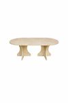 Oval Salon Yemek Masası Kemer Ayak 36mm Kalın Kenarlı 180x90-Traverten