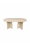 Oval Salon Yemek Masası Mantar Ayak 36mm Kalın Kenarlı 180x90-Traverten