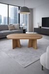 Oval Salon Yemek Masası Mantar Ayak 36mm Kalın Kenarlı -180x90-Afrika Ceviz