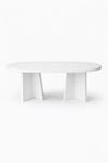 Oval Salon Yemek Masası Mantar Ayak 36mm Kalın Kenarlı 160x90 -Beyaz