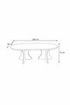 Oval Salon Yemek Masası Kare Ayak 36mm Kalın Kenarlı 180X90 -Beyaz