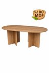 Oval Salon Yemek Masası Kare Ayak 36mm Kalın Kenarlı -160x90-Afrika Ceviz