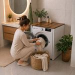 Çamaşır Makinesi Kapaksız Banyo Dolabı Mat Beyaz - Barok