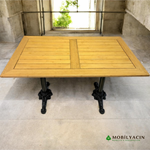Bambu Cafe Masası Yemek Masası 120 X 70 Aslan Ayak