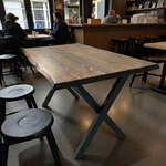 Köknar Cafe Masası Ceviz Rengi X Ayaklı