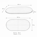 Oval Salon Yemek Masası Mantar Tek Ayak-160x90-Afrika Ceviz